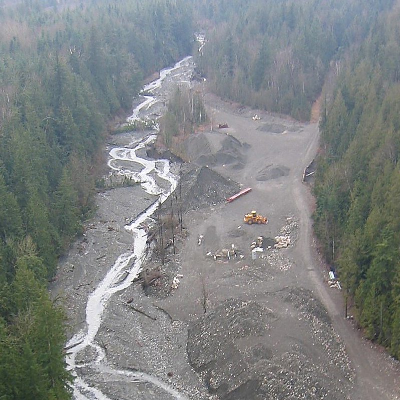 Looking from above shows Swift Creek's broad floodplain.