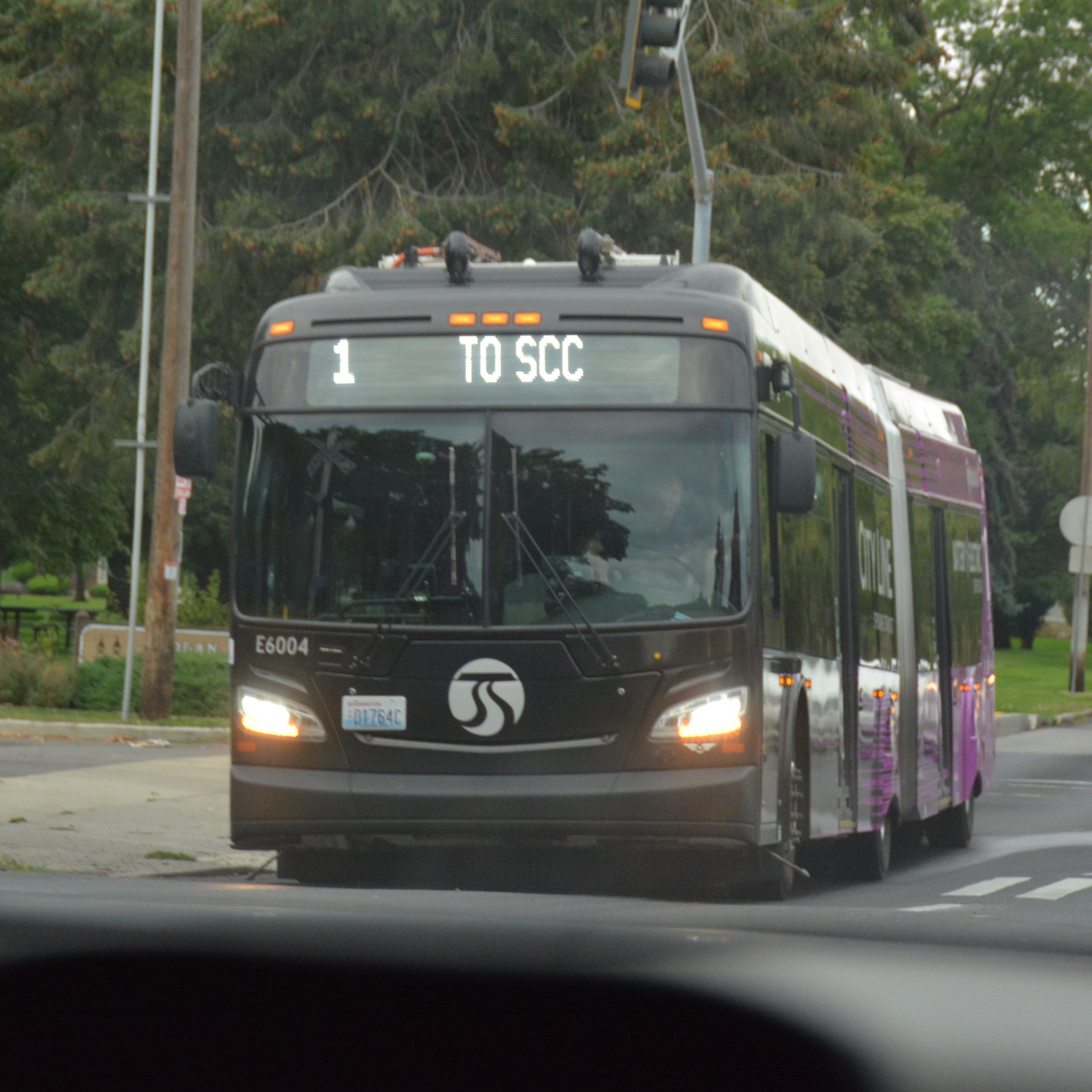 Electric city bus in Spokane