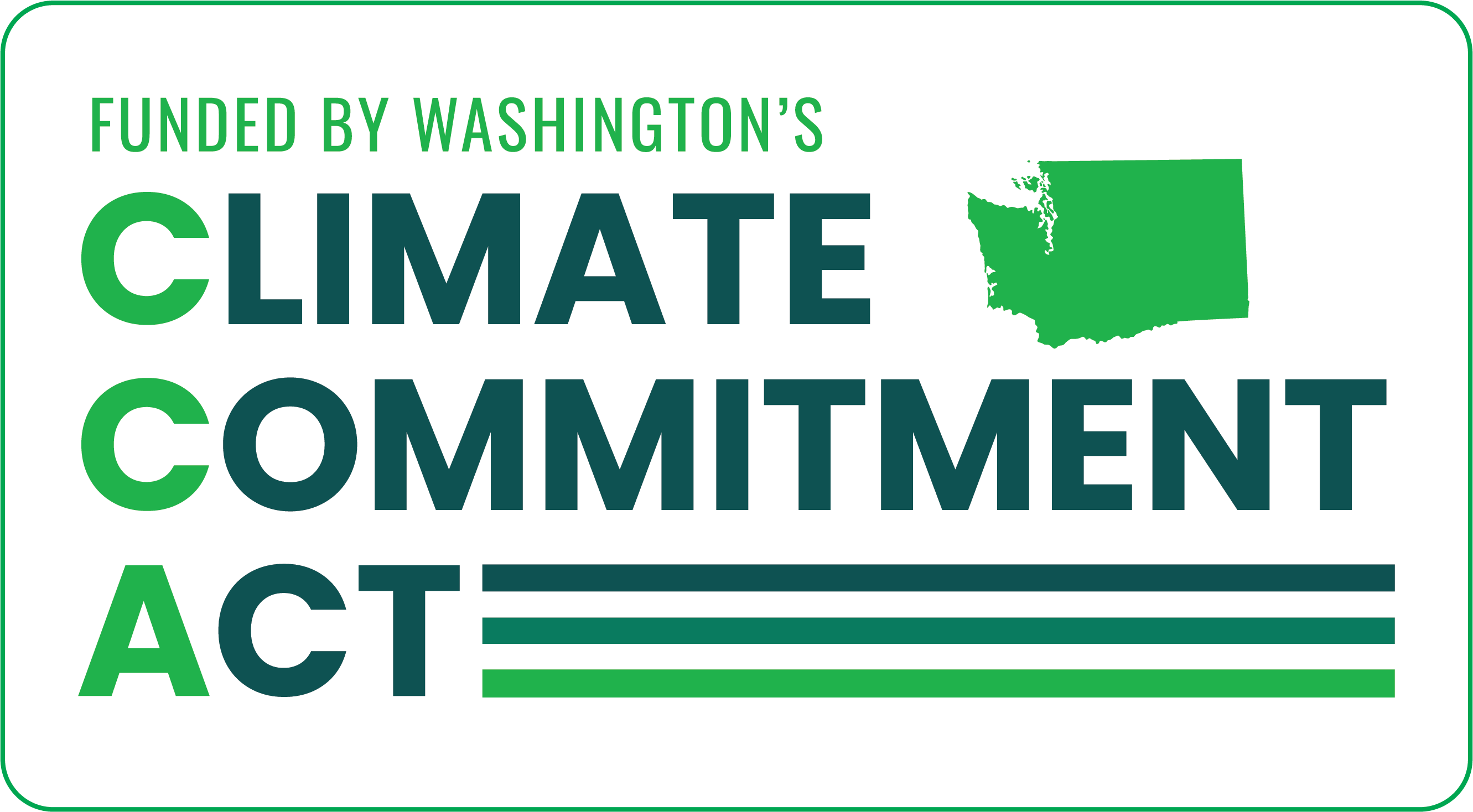 Logo that reads "Funded by Washington's Climate Commitment Act"