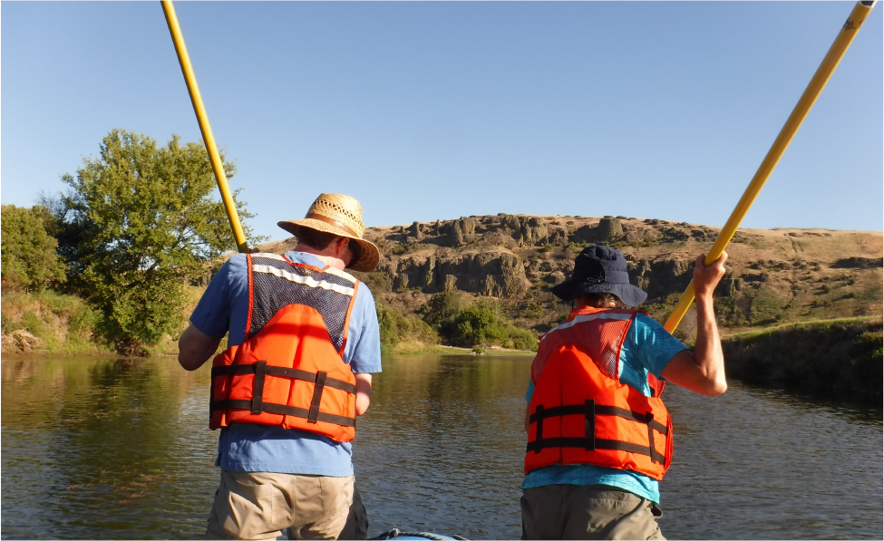 Ecology researchers on the Palouse River.
