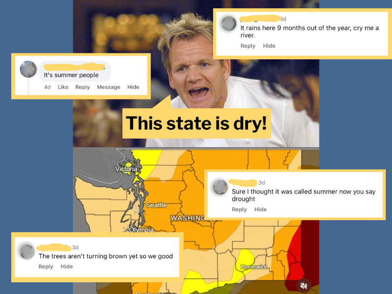 Screen shot of a recent social media post with reader comments superimposed.